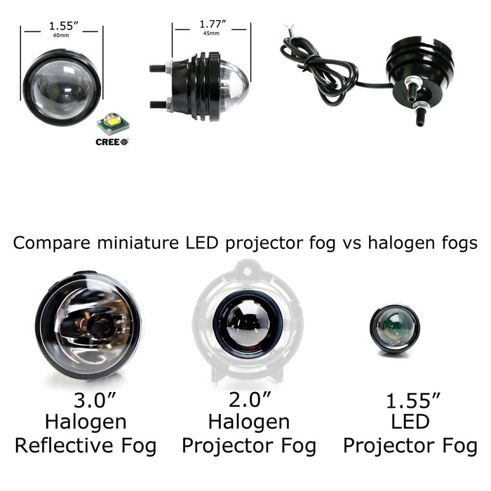 Amber High Power 5W Bull Eye LED Projector Lights For Fog DRL Parking or Backup