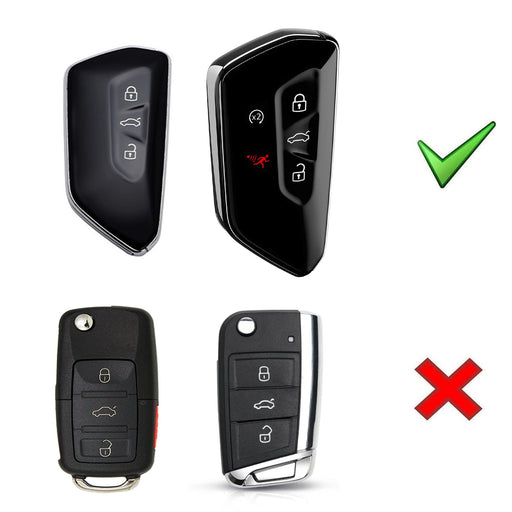 Red TPU Key Fob Protective Case w/Face Panel Cover For Volkswagen MK8 Golf/GTI..