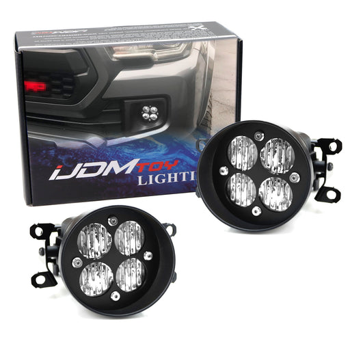 Clear Lens 24W LED Wide Angle SAE Fog Light Kit For Toyota Tacoma Tundra 4Runner