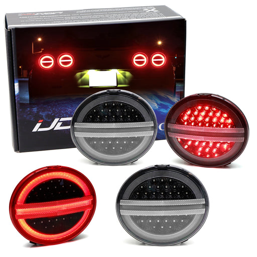 Clear Lens w/Black Interior Full LED Halo/Laser Tail Lamps For 05-13 C6 Corvette