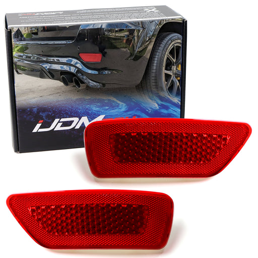 OE Red Lens Rear Bumper Reflectors Fit Jeep 11-20 Grand Cherokee Compass Journey