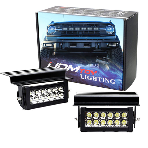 Modular Bumper Mount Mini 36W LED Light Bar Kit w/Bracket Relay For Ford Bronco