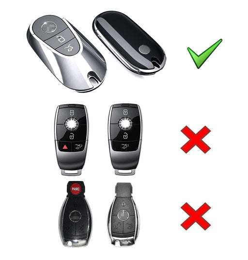 Black TPU Key Fob Protective Case w/Face Panel Cover For Mercedes W223 S, W206 C