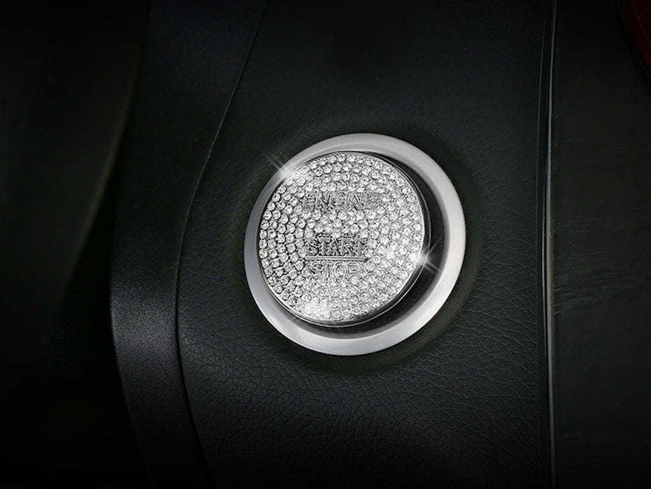 Crystal Decor Keyless Engine Start/Stop Push Start Button Cover Cap For Mercedes