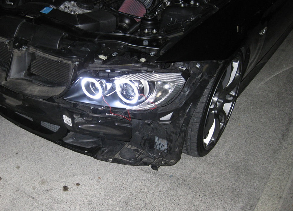 7000K 4x White LED Headlight Retrofit Halo Rings For 2006-12 BMW E90 3 Series 4d