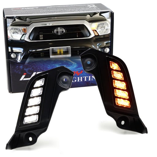 Below Headlamp White/Amber Sequential LED Daylight Kit For 2012-15 Toyota Tacoma