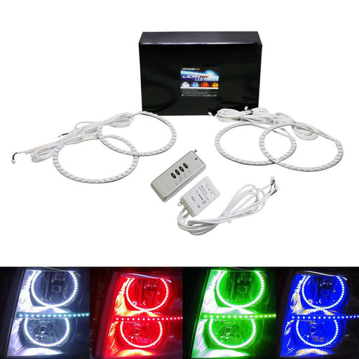 Wireless RGB 7-Color LED Angel Eyes Halo Rings Kit For 07-14 GMC Chevy Truck SUV