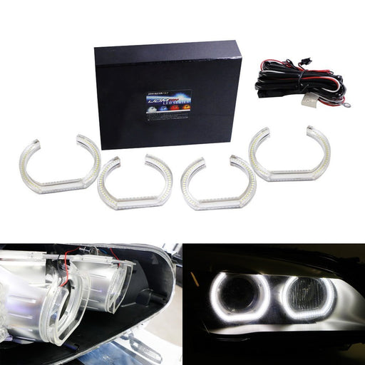 Acrylic Cover DTM-Style Square Bottom LED Angel Eyes Halo Rings For BMW 7 Series