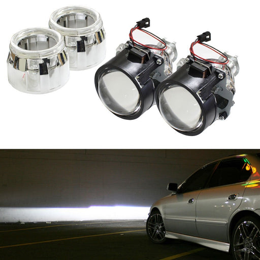 Mini 2.5" H1 Bi-Xenon HID Projector Lens w/ AE Shroud For Headlight Retrofit DIY