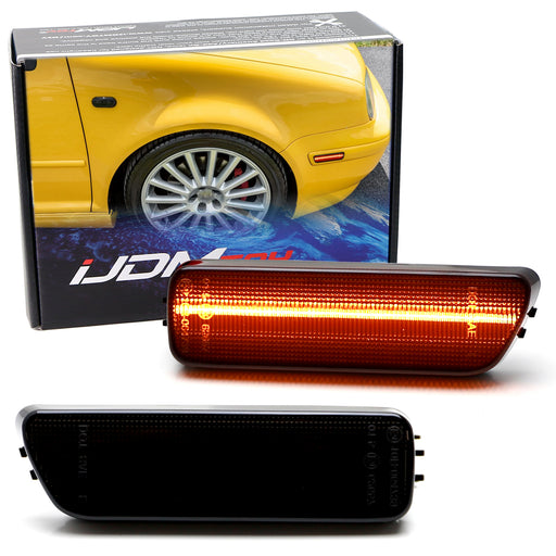 Smoked Lens Amber Full LED Bumper Side Markers For MK4 Golf GTI R32 Rabbit Jetta