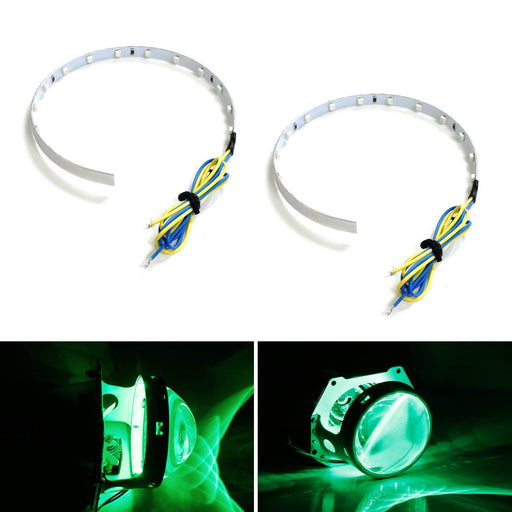 Green 15-SMD High Power LED Demon Eye Halo Ring Kit For Headlight Projector Lens
