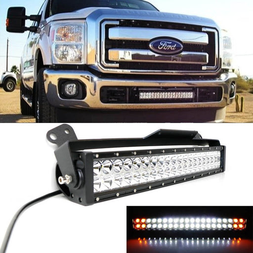 Strobe Function Lower Grill LED Ligth Bar w/ Bracket Wire For 11-16 Ford F250...