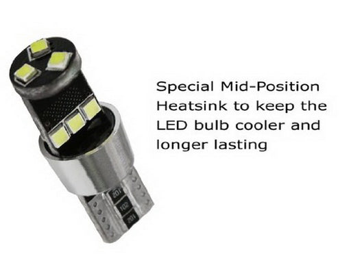 HID Match White 9-SMD CAN-bus Error Free 2825 W5W LED Parking Eyelid Light Bulbs