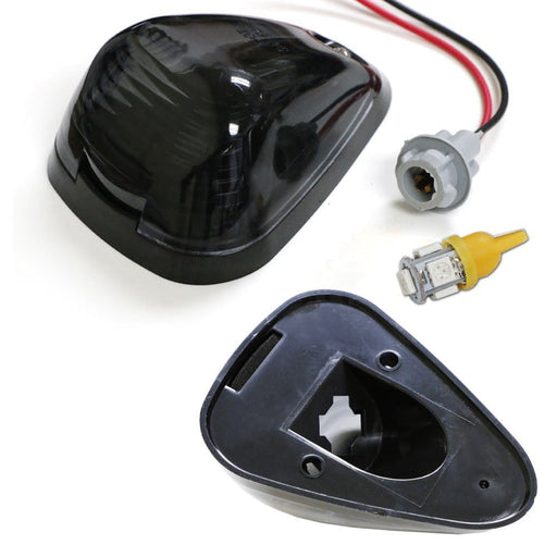 (5) Amber LED Black Smoked Cab Roof Marker Lights w/ Remote Strobe Flash Module