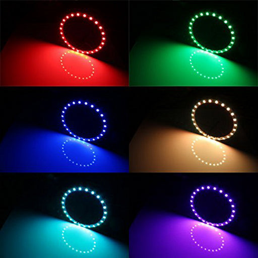 RGB 7-Color LED Angel Eye Halo Rings For 2015-2023 Mustang Projector Headlights