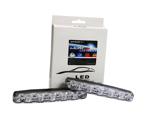 Universal 6 LED High Power Daytime Running Lights Cool White Daylight for Cars