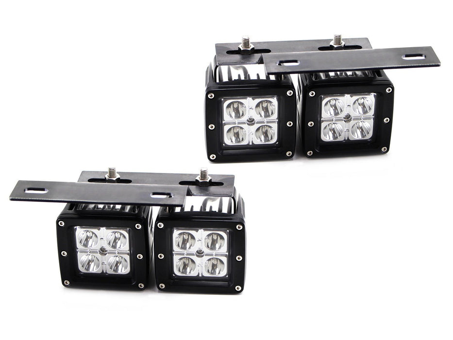 80W Dual LED Pods w/ Foglight Bracket/Wirings For Avalanche Silverado 1500 2500