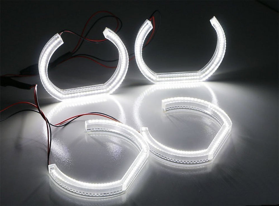 Acrylic Cover DTM-Style Square Bottom LED Angel Eyes Halo Rings For BMW 7 Series