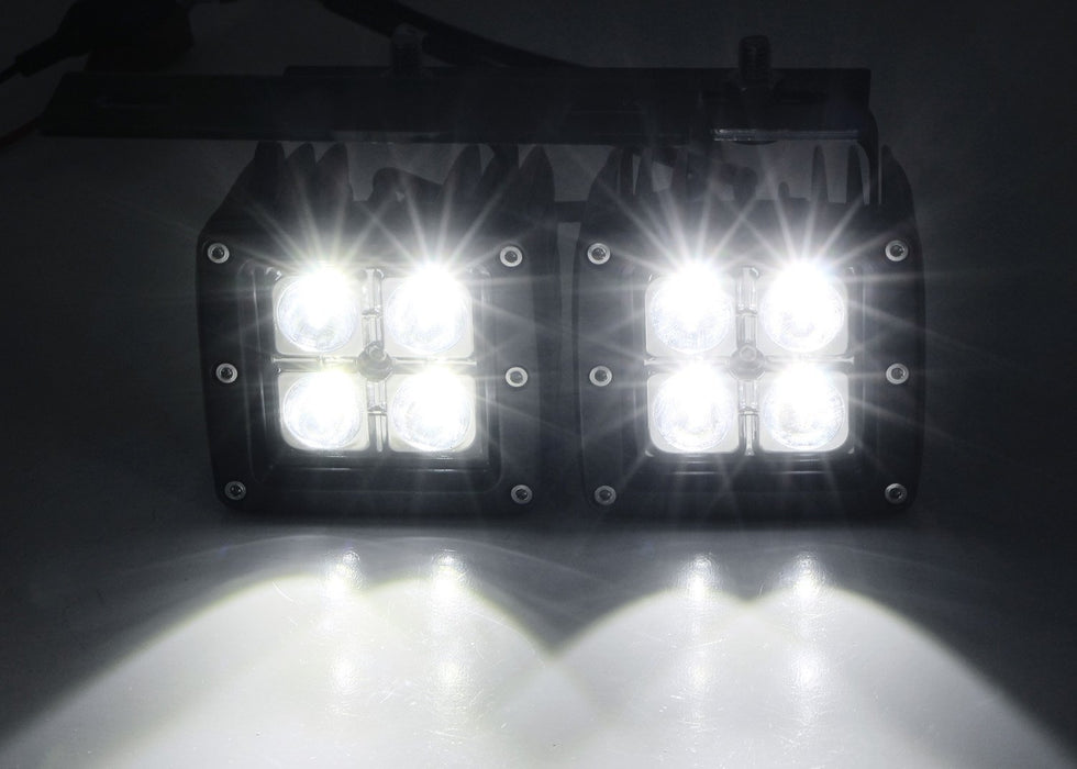 80W Dual LED Pods w/ Foglight Bracket/Wirings For Avalanche Silverado 1500 2500