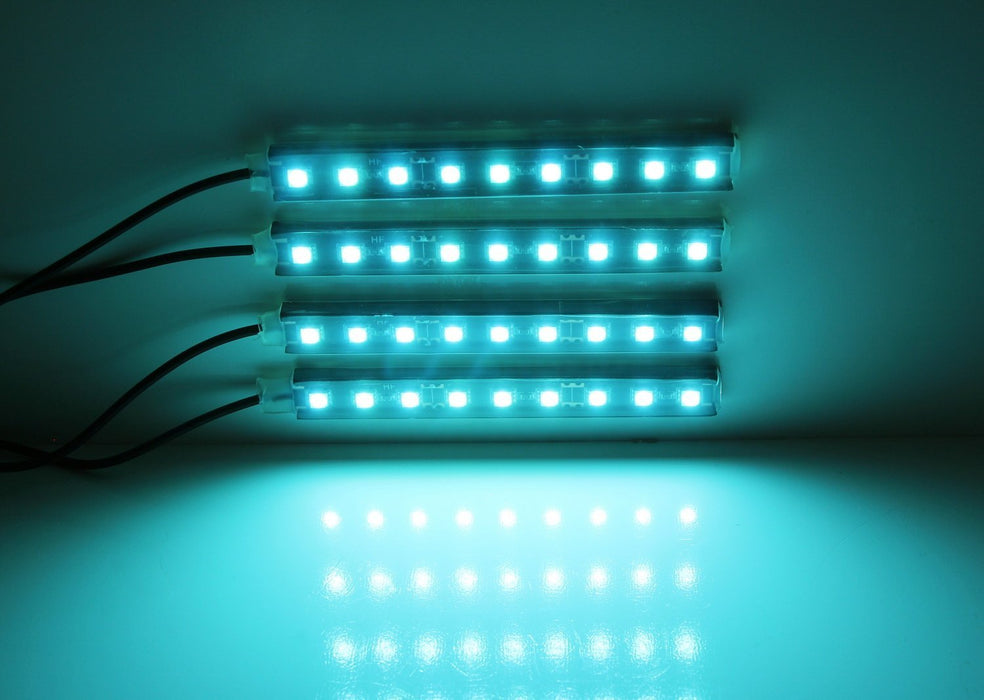 4pc 5" Ice Blue LED Ambient Style Lighting Kit Car Interior Decoration (5V USB)