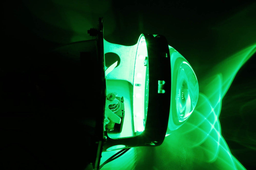 Green 15-SMD High Power LED Demon Eye Halo Ring Kit For Headlight Projector Lens