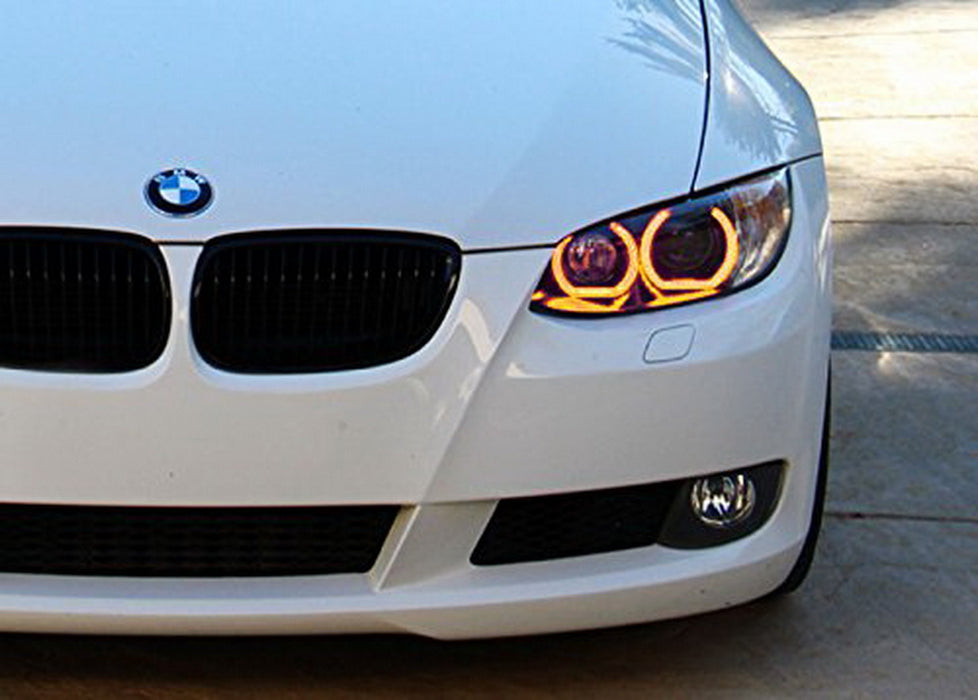 DTM Style Horseshoe RGB LED Angel Eye Rings w/ Acrylic Covers For BMW Headlights