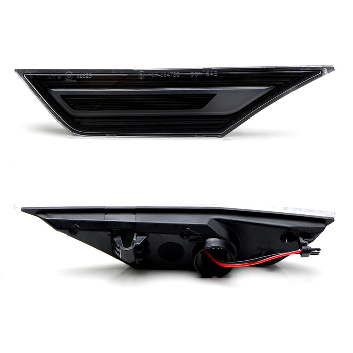 GT-Stype Black-Out Cover White LED Front Side Markers For Honda 2016-2021 Civic