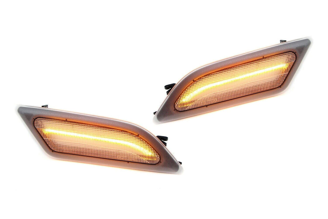 Euro Clear Lens Amber LED Side Marker Lights For 12-14 Mercedes W204 LCI C-Class