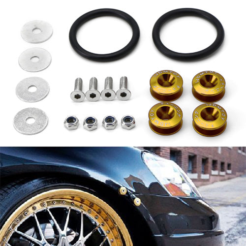 Gold JDM Quick Release Fasteners For Car Bumpers Trunk Fender Hatch Lids Kit