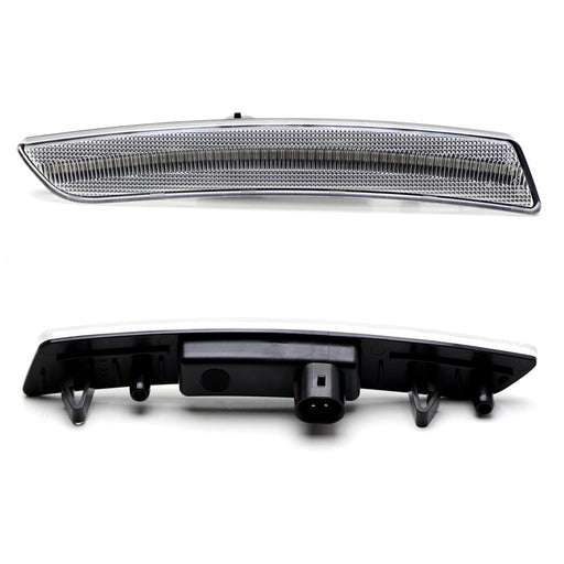 Clear Lens White Full LED Strip Front Bumper Side Markers For Cadillac 16-20 CT6