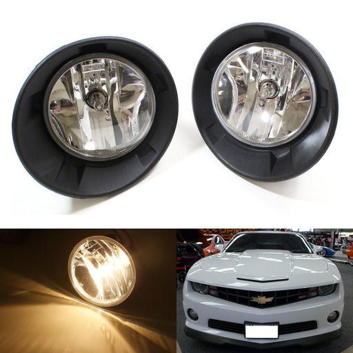 Complete Clear Lens Fog Lights w/ Bezel Cover, Wirings For 2010-13 Camaro LS LT