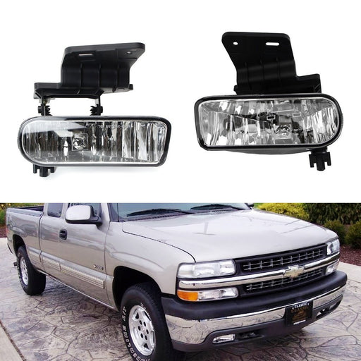 Complete Clear Lens Fog Lights w/Bracket For Chevy 1500 2500 3500 Suburban Tahoe