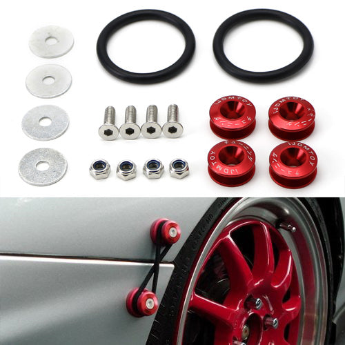 Red JDM Quick Release Fasteners For Car Bumpers Trunk Fender Hatch Lids Kit