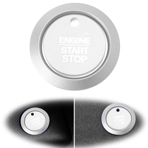 Silver Keyless Engine Push Start Button & Surrounding Ring For Ford F-150 Raptor