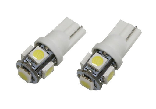 (2) HID White 5-SMD T10 LED Bulbs For Car Parking Position Lights, 2825 168 194