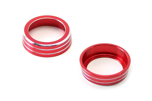 Red Anodized Aluminum AC Climate Control Ring Knob Covers For 16-21 Honda Civic