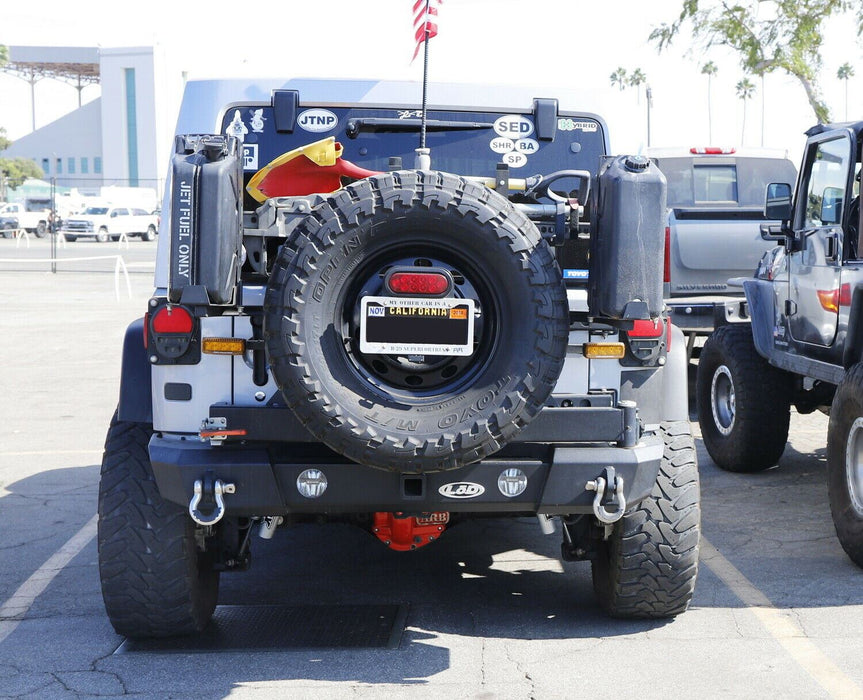 Rear Spare Tire Mount License Plate Relocator Bracket For 07-17 Jeep Wrangler JK