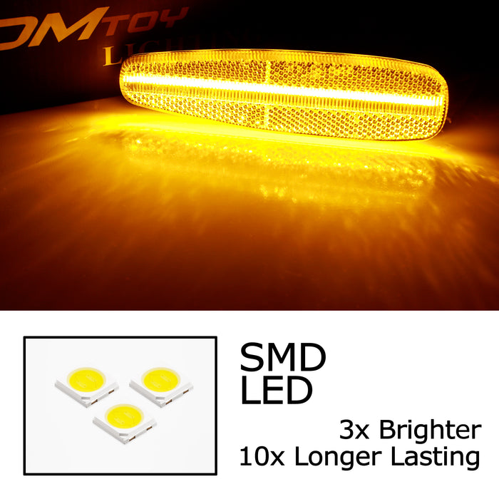 JDM Clear Amber Full LED Strip Front Side Marker For Nissan Silvia S14 G2 240SX