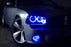 Black Shroud w/ Blue 40-SMD LED Halo Ring Angel Eyes For Fog, Headlight Retrofit