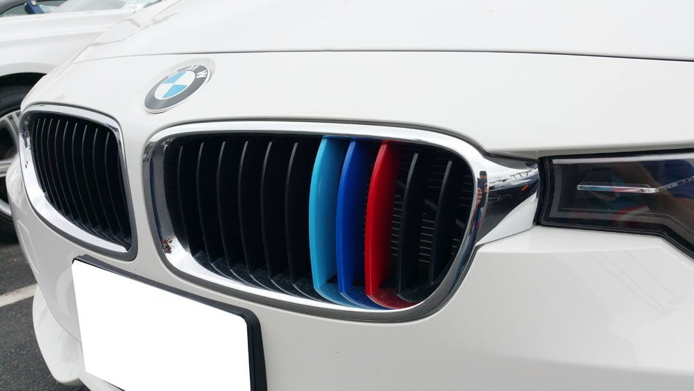 M-Sport 3-Color Grille Insert Trims For BMW F30 3 Series w/Standard Kidney Grill