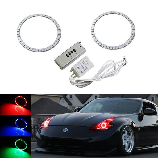 RGB LED Headlight Angel Eye Halo Ring Kit For 2009-2020 Nissan 370Z Retrofit