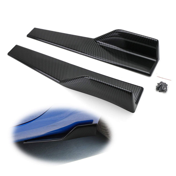 Left/Right Black PP Universal Rear Side Skirt Winglets Diffusers For Car-iJDMTOY