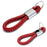 (1) Black or Red Braided Leather Strap Keychain Ring For Car Key, Key Fob-iJDMTOY
