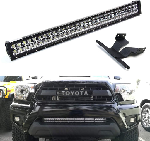 180W 30" LED Light Bar w/ Lower Bumper Bracket, Wirings For 05-15 Toyota Tacoma