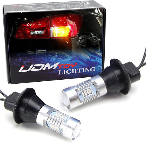 No Hyper Flash Amber 7440 T20 CREE LED Bulbs For Front Rear Turn Signal Lights