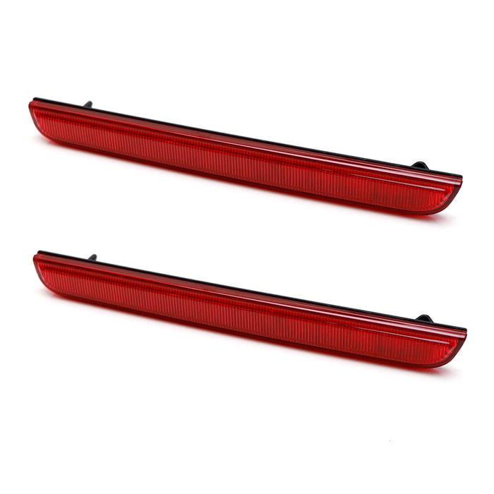 Pair Dark Red Color Rear Bumper Reflector Lenses For 2015-2022 Dodge Challenger