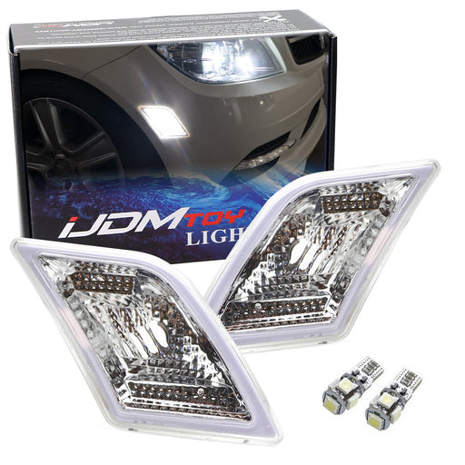 Clear Lens Side Marker Lights w/White LED For 08-11 Mercedes W204 C250 C300 C350