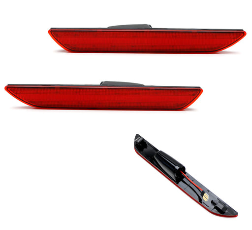 Red Lens Red Full LED Rear Side Marker Light Kit For 2015-2023 Ford Mustang
