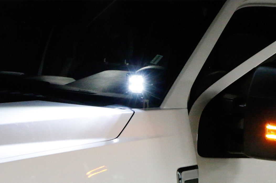 40W CREE LED Pods w/A-Pillar Bracket/Wiring For 07-14 Chevy Silverado GMC Sierra