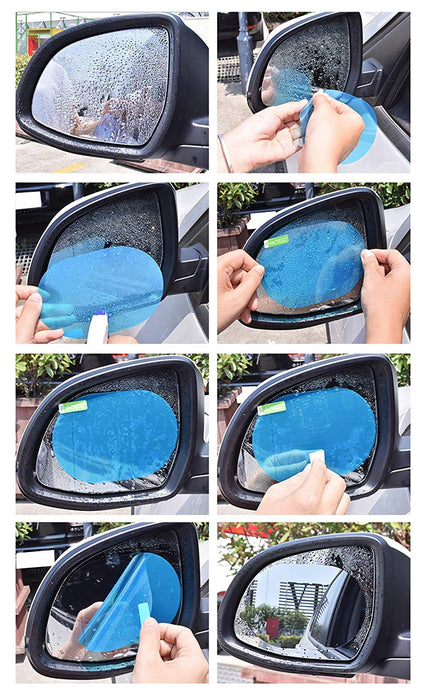 4-Pack HD Nano Anti-Fog Anti-Glare Car Rear View Mirror Protective Film Set